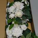 Wedding Decor (Pack of 2) Welcome Sign Flower Backdrop Garland for Ceremony Reception Wall Easel Home Decoration Entryway Faux Outdoor Board Head Table Decor (White)