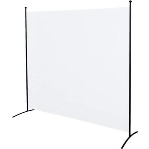 Steel-AID Single-Panel Privacy Room Divider  Folding Partition Privacy Screen for Office, Classroom, Dorm Room, Kids Room, Studio, Conference - 71" x 72" - Easy to Assemble, Freestanding & Foldable (White)