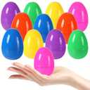 Biubumtu 12Pcs Plastic Bright Easter Eggs Assortment, 3.15'' Fillable Easter Eggs Empty Bulk, Perfect for Easter Egg Hunt/Surprise Egg