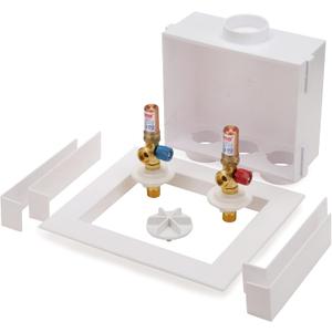 Oatey 38569 Quadtro Washing Machine Outlet Box, Hammer Arrestors, 1/4 Turn, Copper Oatey 38569 Quadtro Washing Machine Outlet Box, Hammer Arrestors, 1/4 Turn, Copper