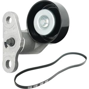 A/C Serpentine Drive Belt Tensioner Kit Fits for Chevy Silverado 1500 Avalanche Express Suburban Tahoe GMC Savana Sierra Yukon Cadillac Escalade 1999-2008, P/N: 19311139, 38159, ACK040378HD