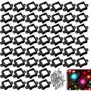50Pcs Mounting Brackets Outdoor LED Light Clips with Screws Waterproof Compatible with Govee Non-Pro Version Model H705 RGBIC for Wood Steel Siding Black