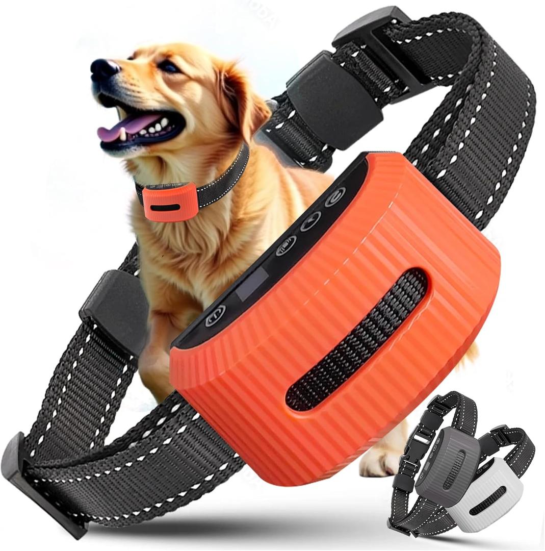 Anti Bark Dog Collar - Shock, Beep & Vibration Modes - Smart No bark Collar for Small, Medium, Large Dogs - IP67 Waterproof, Rechargeable, Adjustable Sensitivity Training Collar
