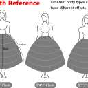 BBSET Women Crinoline Petticoat A-line 6 Hoop Skirt Slips Long Underskirt for Wedding Bridal Dress Ball Gown (White)