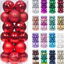 XmasExp 60mm/2.36" Christmas Ball Ornaments Shatterproof Christmas Ornaments Set Decorations for Xmas Tree Balls - 24ct (2.36'', Red)
