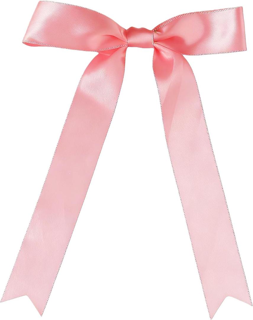 30 Pcs Dusty Pink Satin Bows 6 X 10 Inch Premade Bows with Twist Tie for Wedding Florist Decor, Cake Pops,Christmas Tree & Gift Wrapping(Dusty Pink)