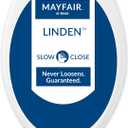 Mayfair Linden Slow Close Toilet Seat, Non Slip Heavy Duty Wood, Easy Install, Made in USA, Elongated, White, 2 Pack