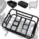 Rear Cargo Rack for E-Bikes Universal Bicycle Rack with Cargo Net, Rain Cover, and Tool-Free Mounting