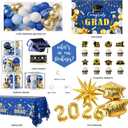 Graduation Party Decorations 2026 Kit, Congrats Grad Class Of 2026 Supplies Set, 2026 High School College Graduation Decorations, Graduate Backdrop Tablecloth Balloon Garland Boxes (Blue)