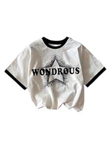 RoseSeek Girl's Graphic Print Tee Shirt Round Neck Short Sleeve T Shirts Summer Cute Trendy Tops White Letter 10 Years