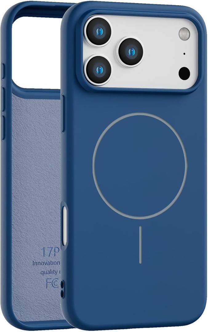 Compatible with iPhone 17 Pro Max Case Fit for Wireless Charging Soft TPU Back Shockproof Cover Slim Fit Protection Case Matte Skin Feel (Blue)