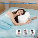 Side Sleeper Pillow with Arm Holes, Memory Foam Pillow for Neck Shoulder Cervical Pain Relief, Ergonomic Arm Holes Positioner Cooling Bed Pillows for Side Sleeping (Light Grey)