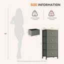 Sweetcrispy Dresser for Bedroom, 4 Drawer Storage Cabinet, Tall Nightstand, 17.7"D x 11.8"W x 37"H