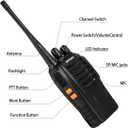 pxton Two Way Radios Long Range Walkie Talkies for Adults with Headphones,16 Channel Handheld 2 Way Radio Rechargeable with Flashlight Li-ion Battery and Charger6 Pack