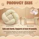 22x22x13 Inch Elevated Flower Cat Bed Wooden with Fluffy Cushion, Pet Couch Sofa for Indoor Cats, Raised Kitty Lounge Chair Suitable for Puppy, Cat Furniture Living Room Bedroom