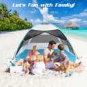 Large 3-4 Person Beach Tent - UPF 50+ Anti-UV, Easy Setup with Extended Floor & Mesh Windows, Portable for Camping Fishing