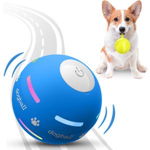 PetDroid Interactive Dog Toys Dog Ball, [Newly Upgraded] Durable Motion Activated Automatic Rolling Ball Toys for/ Small/ Medium/ Large Dogs, USB Rechargeable (Blue)
