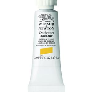 Winsor & Newton 8840469 Designer Gouache - Cadmium Yellow, 14 ml Tube - Matte Opaque Gouache Paints, Ideal for Gouache Painting, Brilliant, Lightfast Colours with Great Coverage