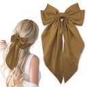 Hair Bows for Women Soft Satin Hair Bow for Hair Ponytail Holder Hair Ribbons Bows Hair Clips Coquette Hair Accessories Gifts (Coffee,1Pcs)