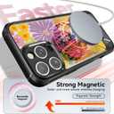 Bouvardia for iPhone 16 Pro Max Case - Multi-Scenario Kickstand & Passion Floral Blossom Pattern - Compatible with Magsafe - Aesthetic Cute Design for Women and Girls