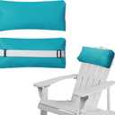 Chaise Lounge Head Pillow, 2 Pack Outdoor Lounge Chair Pillows with Adjustable Strap Longue Head Pillow Headrest Pillows for Patio Backyard Beach Pool Garden Recliner(Light Blue)