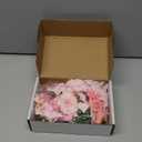 LACGO 48 PCS Fake Flowers Heads - Artificial Flower Heads Bulk Silk Faux Rose DIY Flower Embellishments Blossom Wreath Bouquets for Crafts Wedding Bridal Party Baby Shower Home Decoration(Pink)