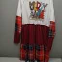 AIMITAG American Flag Star Vertical Striped Ruffled Mini Dress Women's 4th of July Patriotic Dresses Casual Color Block Dress Size XL