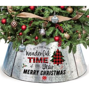 Christmas Tree Collar, Xmas Metal Tree Collar 29 Inch Diameter Base, Christmas Large Tree Collar for Pencil Tree, Xmas Decorations, 29.5 inches base