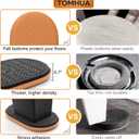 2 x Furniture Sliders for Hardwood Floors Felt-4 Pack 9-1/2" Oval Reusable Furniture Slider with Extra Thick Design - Heavy-Duty Furniture Movers - Felt Sliders Effortless Moving