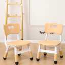 WHY TOYS Adjustable Kid Chairs Indoor 3 Level Adjustable Suitable for Children Age 2-6. Maximum load-bearing 220LBS Suitable for Family Classroom and Nursery Child Seat Set (2-Pack-Beige)