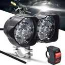 Motorcycle Driving Lights 3000LM Super Bright 18SMD Chips Sport Lights Waterproof for Cars ATV Bike Yamaha UTV Truck Boat DC9-85V,Xenon White.(1-Pack).