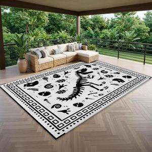CircleRoad RV Outdoor Rug, 9' × 12' Plastic Straw Reversible Rugs