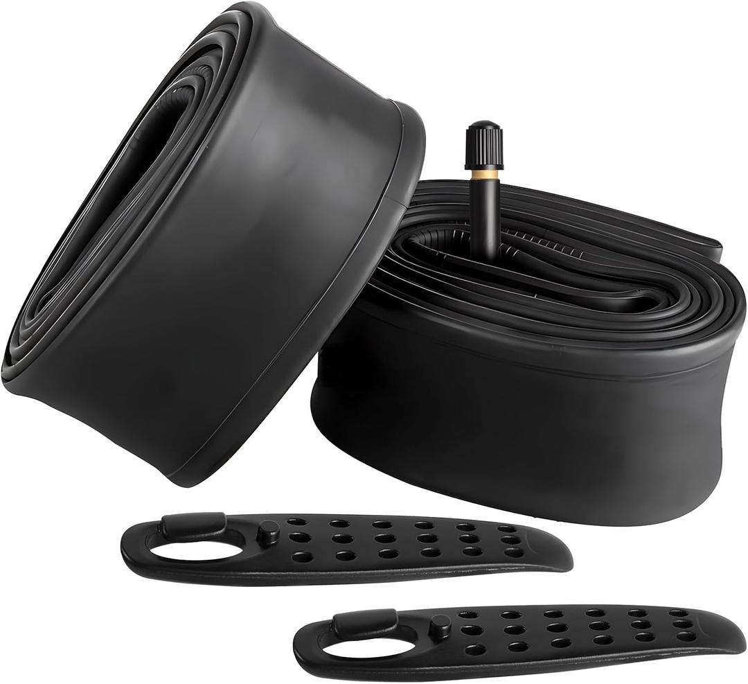 FANSPRO 2 Pack of 20 Inch Bike Tube 20x2.125 20x2.20 20x2.25 20x2.30 20x2.35 20x2.40 Heavy Duty Bicycle Tube with 2 Tire Levers, 32mm Schrader Valve Premium Quality Butyl Inner Tube