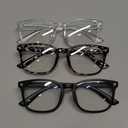 Gaoye Stylish Blue Light Glasses for Woman - Computer Glasses up to 99% Blue Light Blocking - Lightweight Frames - 3 pack (A1 Matte Black+leopard+transparent)