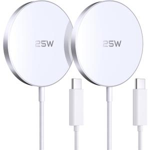 MagSafe Charger 2 Pack 25W Magnetic Wireless Charger Fast Charging Pad Compatible with iPhone 17/16/15/14/13/12 Series & AirPods 4/3/2/Pro Magnetic MagSafe Charging Pad