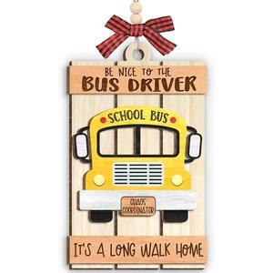 School Bus Ornaments for Christmas Tree 2025, Unique Bus Driver Appreciation Gifts, Double Layers Vehicle Wooden Ornaments for Christmas Decorations, Retirement, Driver Gifts for Women, Men