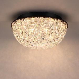 12 Modern Crystal Chandelier, LED Flush Mount Ceiling Light Fixture, 3/4/5000K Dimmable Ceiling Lamp for Dining Room, Entryway, Kitchen, Closet, Living Room, Bedroom, Hallway ETL Listed Black