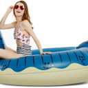 Jasonwell Inflatable Dinosaur Swimming Pool Float for Kids Boys Girls Adults 124'' Giant Tyrannosaurus Rex Floatie Summer Beach Ride on Party Pool Raft Lounge Toys, Large