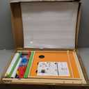 Tiny Land Easel for Kids with 2 Drawing Paper Roll, Adjustable Kids Art Easel, Learning-Toy for 3,4,5,6,7,8 Years Old Boy & Girls, Wooden Chalkboard & Magnetic Whiteboard & Painting Paper Stand (Natural)