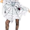 Women's Halloween Costumes Spider Web Poncho Shawl Cape Rave Party Cosplay Tops Blouse, One Size,  (Pack of 2)