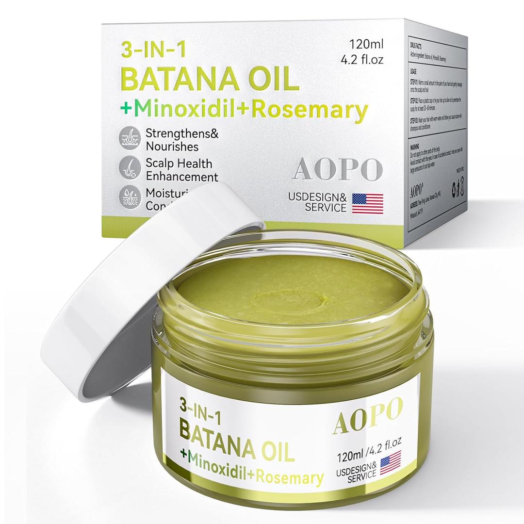 Batana Oil For Hair Growth - 3in1 Hair Serum, 4.2 oz, Batana Oil + Minoxidil + Rosemary, For Thinning Hair & Scalp Care