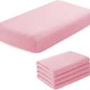 4 Pack Kids Air Mattress Fitted Sheet Only Compatible with Intex Cozy Kidz, Light Pink Toddler Inflatable Mattress Sheets for Travel Camping Airbed & Sleepover Party