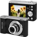Minolta 56MP Dual Lens Digital Camera – 5X Optical Zoom, 5K Ultra HD Video, CMOS Sensor, 2.8-inch LCD Screen, Stabilization, Selfie Lens, 32GB Card, Rechargeable Battery (Black)