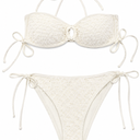 Blooming Jelly Women Bikini Sets Sexy Two Piece Bathing Suit U-Wire Swimsuits (Small, White)