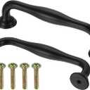 uxcell 10Pcs Drawer Pulls, 4.5"(115mm) Length Aluminum Alloy Kitchen Handles, Furniture Hardware Handles with Screw for Kitchen Cupboard, Desk Drawers, and Wardrobe, Black
