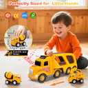 Nicmore Construction Truck Toddler Toys Car: Toys for 1 2 3 4 Year Old Boy 5 in 1 Carrier Toys for Kids Age 1-3 2-4| 18 Months 2 Year Old Boy Christmas Birthday Gifts