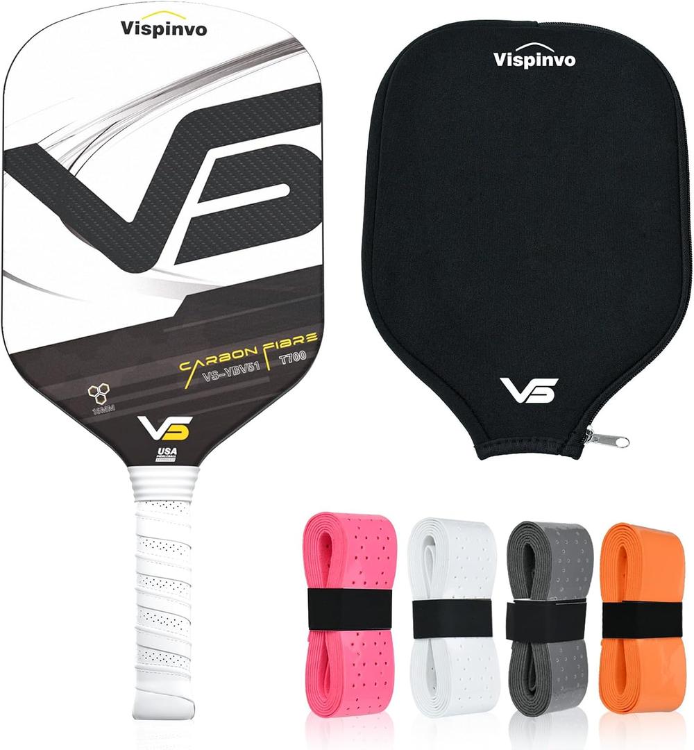 16MM Edgeless Pickleball Paddle, 3K T700 Thermoformed Raw Carbon Fiber Pickleball Paddle, USAPA Approved, Foam Injected Edges for Expanded Sweet Spot, Control and Balance