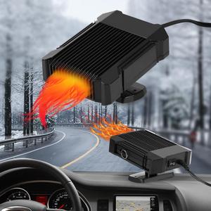 12V 150W Portable Car Heater & Fan 2-in-1, Fast Heating and Cooling Car Defroster Demister with 360 Rotatable Base, Plug-in Cigarette Lighter Auto Heater for Windshield, SUV, Truck, Sedan