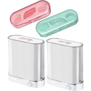 Holy Rose Dental Floss Picks with Dispenser 2 Box, Portable Flossers Case 2 Boxes, Adult Flosser Sticks Toothpicks 196 Count Sealed Storage is Perfect for Family, Hotel, Travel for Clean Teeth