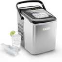 Chefman  Iceman Dual-Size Countertop Ice Maker Machine, Portable, Creates 2 Cube Sizes in 6 Mins, Holds 1.3 lb. of Ice, Makes up to 26 lb in 24 Hours, Self-Cleaning Scoop Included, Stainless-Steel